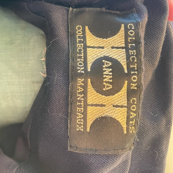 NWOT Navy Blue Anna Collection Women’s Trench Coat. Size 12. Virgin wool - Picture 7 of 7
